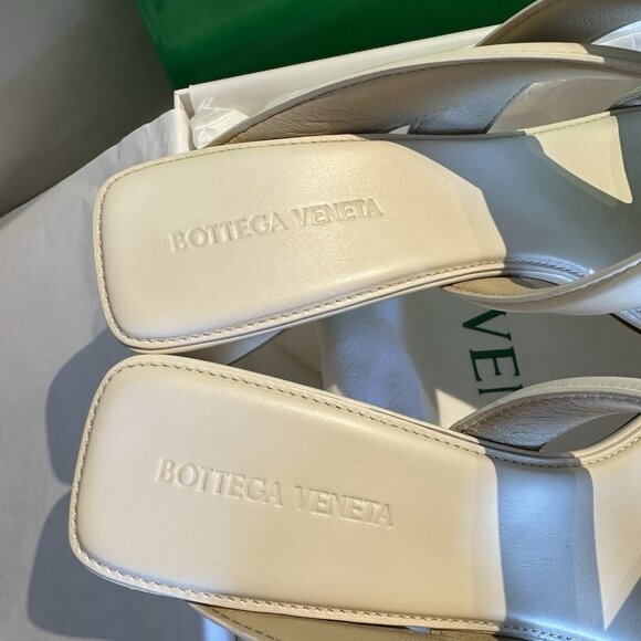 NEW $840 BOTTEGA VENETA CALF LEATHER MULE SANDALS SHOES SEA SALT 40 EU 651376 - Picture 5 of 9